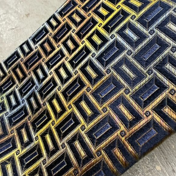 Ermenegildo Zegna Tie Colorful Geometric 100% Silk Woven Made in Italy 3.5" - Picture 3 of 7